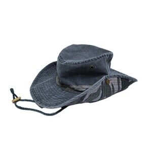 Camo Reversible Jungle Boonie Hat Bucket Camouflage Gray Black Distressed